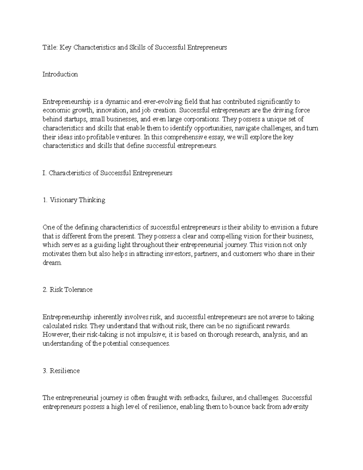 Key Characteristics and Skills of Successful Entrepreneurs - Copy ...
