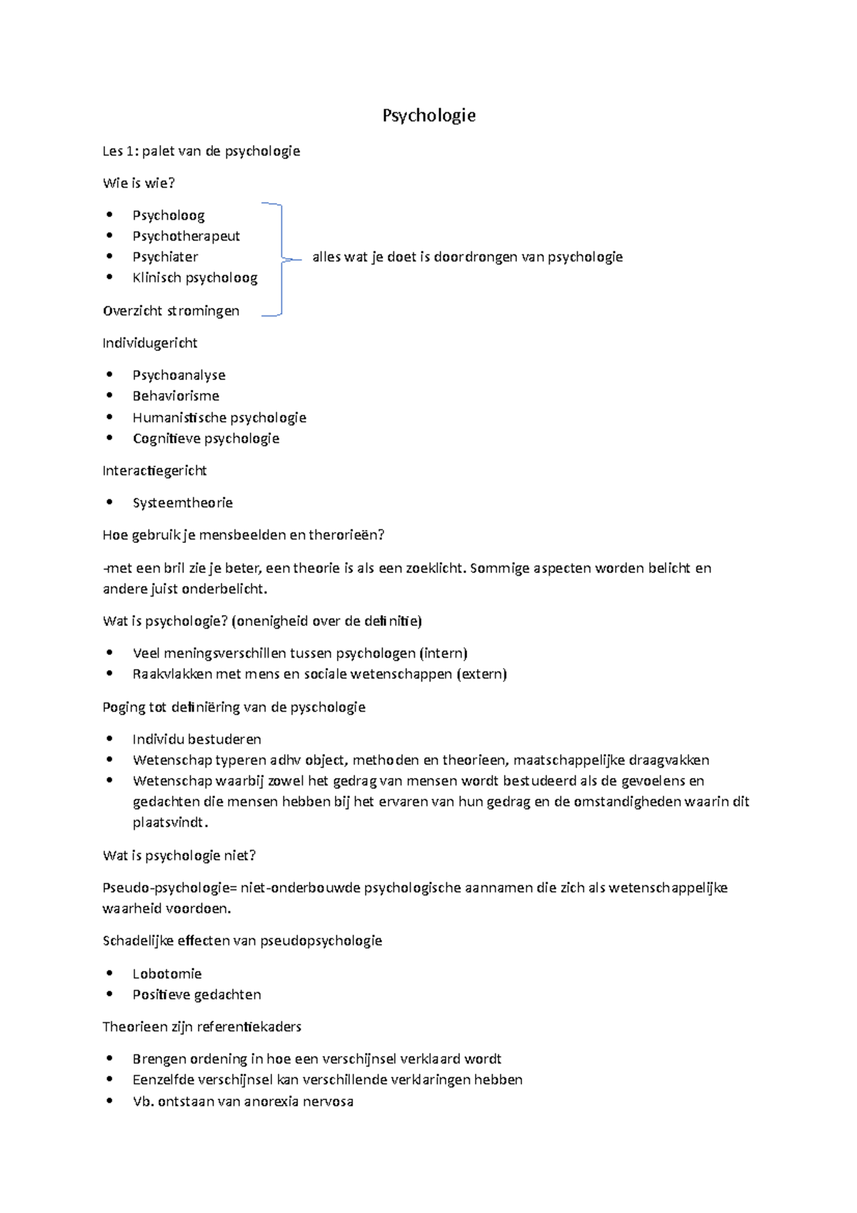Psychologie artevelde hogeschool module1 - Arteveldehogeschool - Studocu