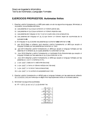 Guia Problemas TALF Tema2 1 - TEOR ́IA DE AUT ́OMATAS Y LENGUAJES ...