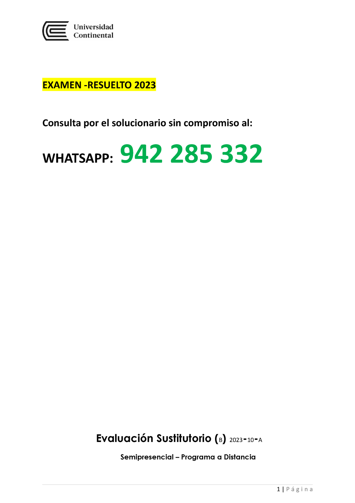 Susti Finanzas - EXAMEN -RESUELTO 2023 Consulta Por El Solucionario Sin ...