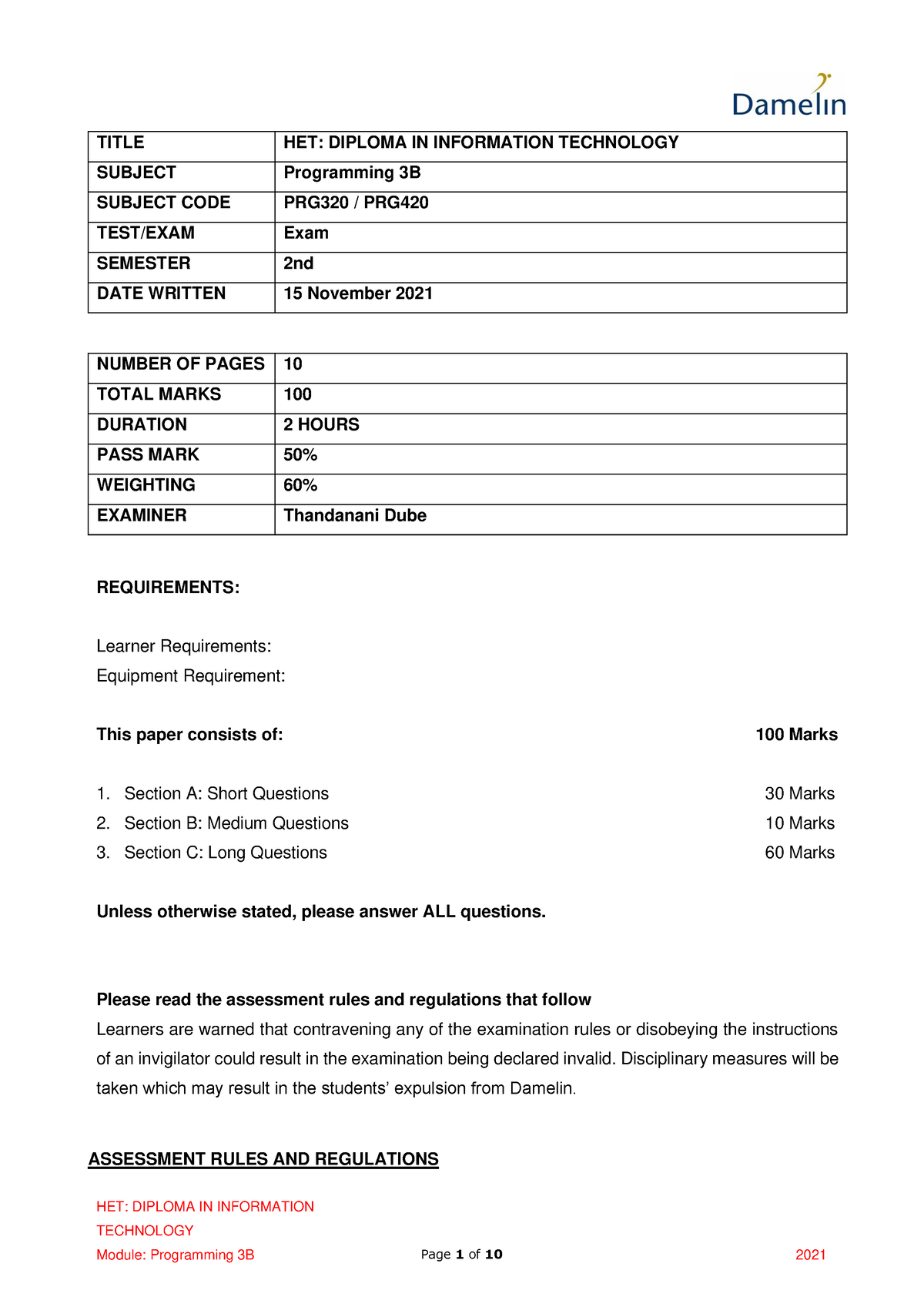 programming-3b-exam-past-exam-het-diploma-in-information