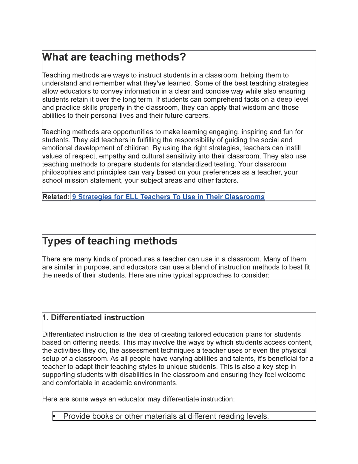 what are teaching methods 8 approaches for the classroom