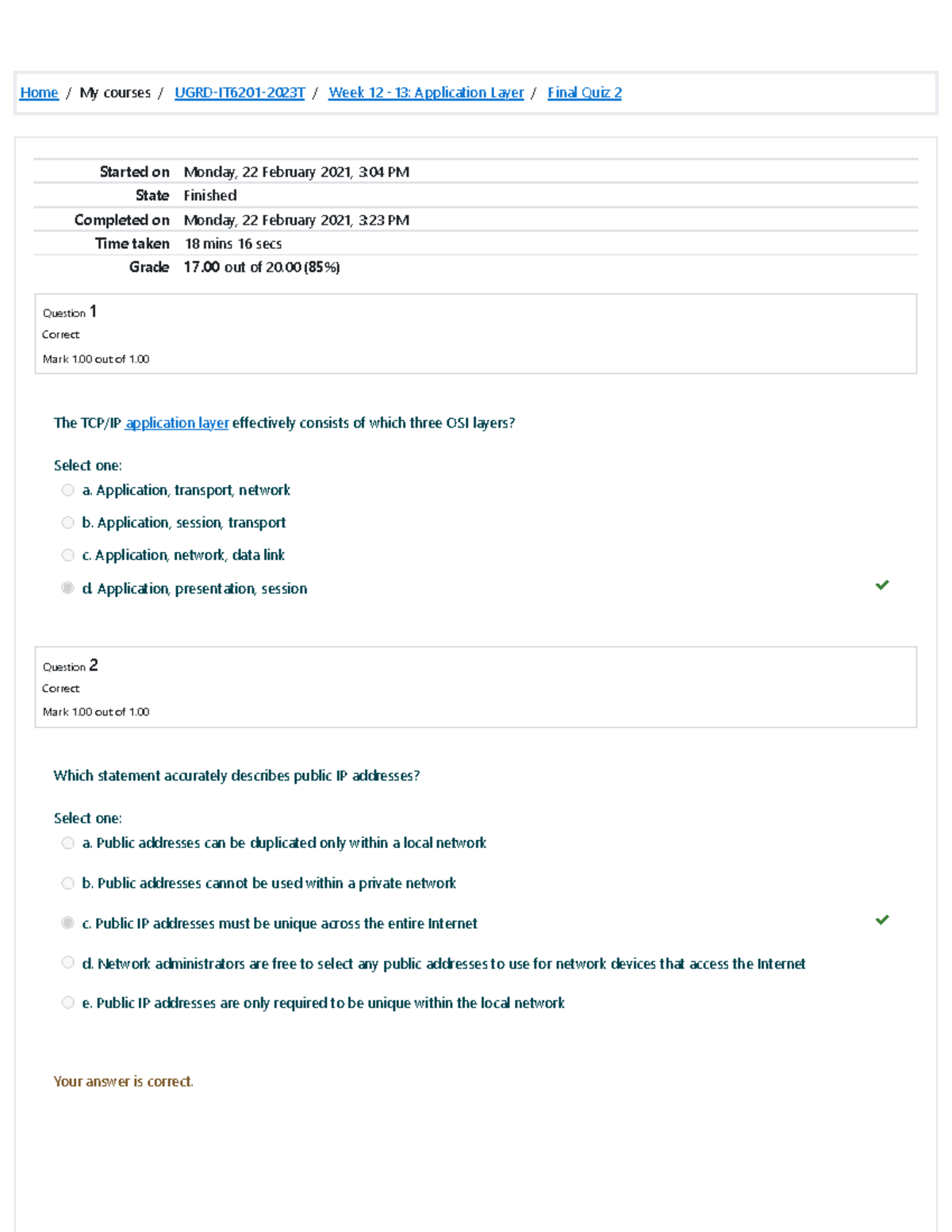 Final-Quiz-2 -Attempt-review - Home/My courses/ UGRD-IT6201-2023T ...