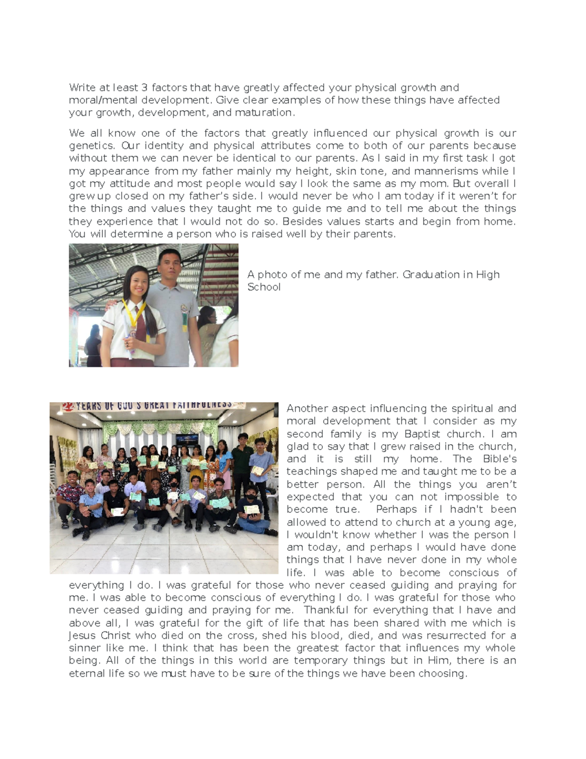 Growth and Development - Write at least 3 factors that have greatly ...