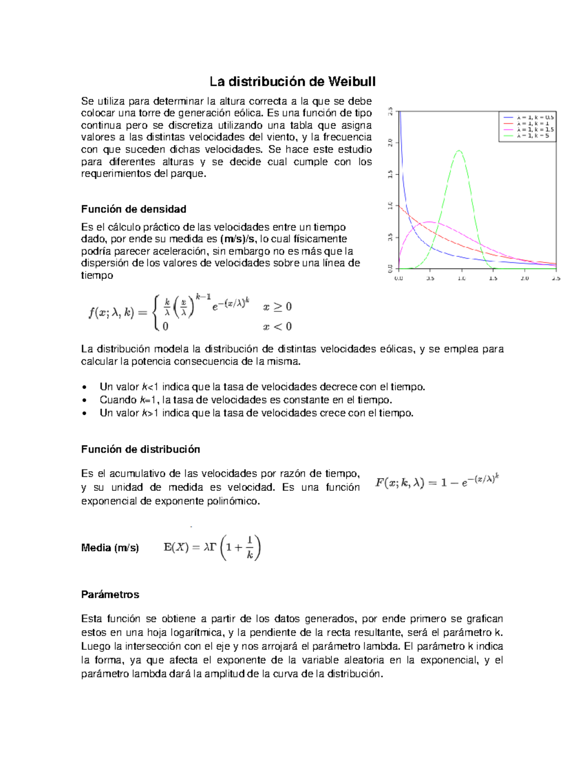 La Distribución De Weibull Para Instalaciones Eólicas. - La ...