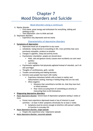 Psychopathology Exam 1 Study Guide - Loyola Marymount University PSYC ...