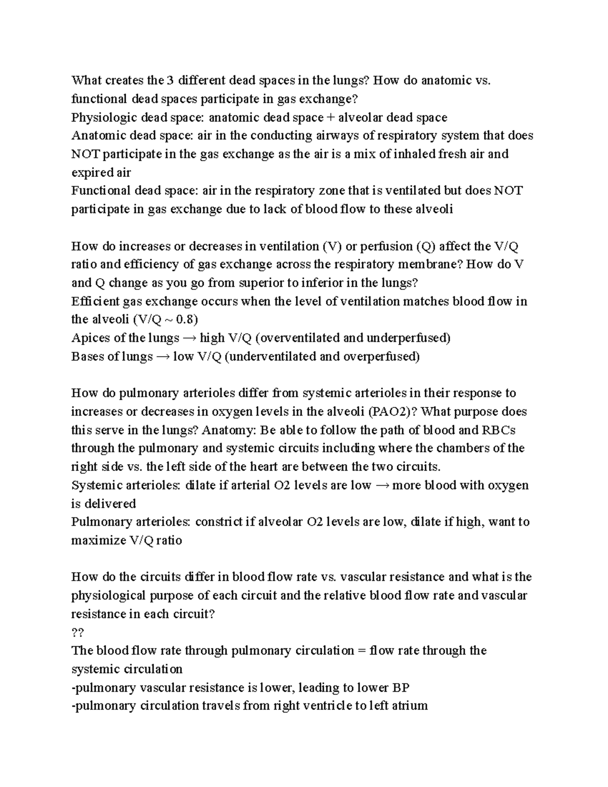 Dead Space - This is notes from Human Physiology at UGA - BIOL 1104 ...