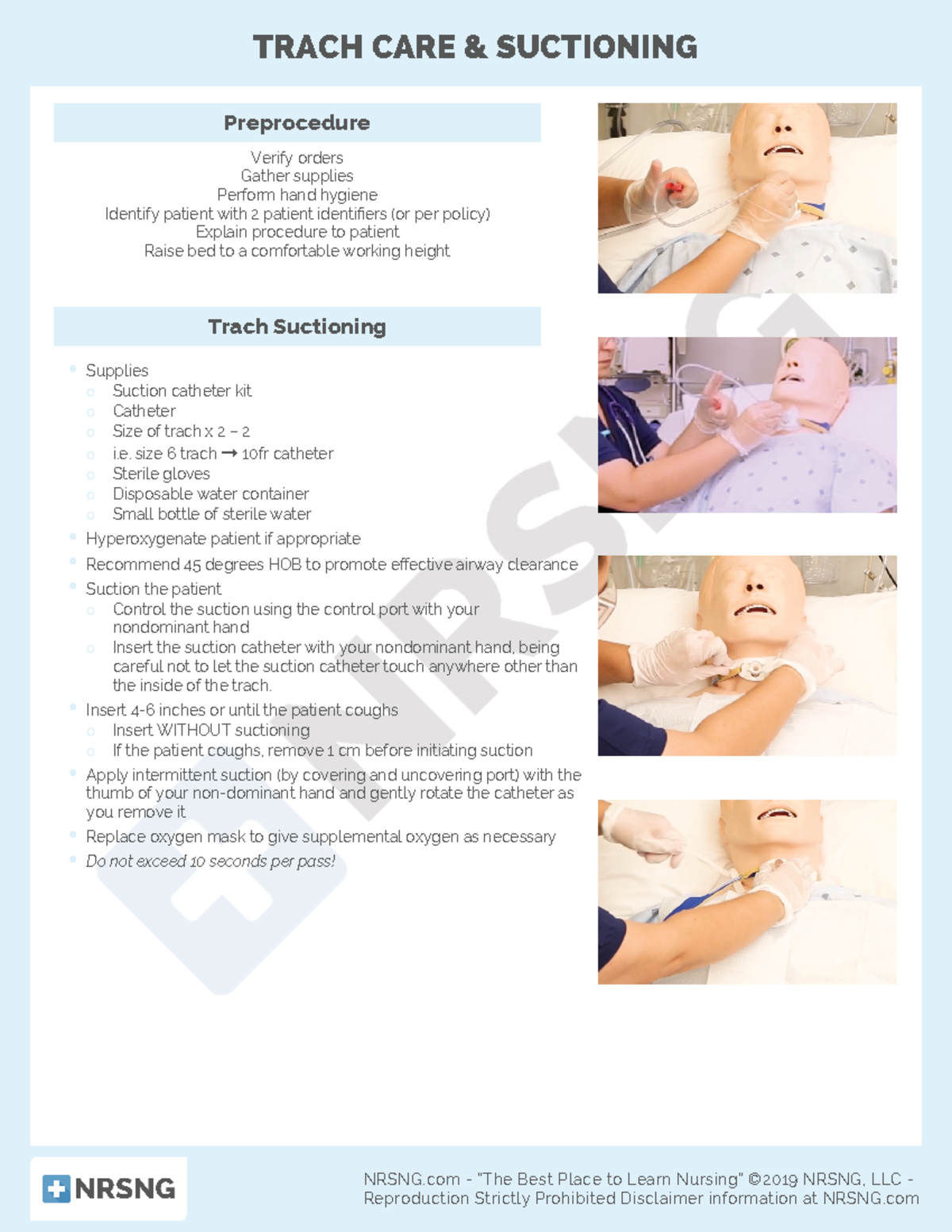 Csskill004trach care suctioning TRACH CARE & SUCTIONING