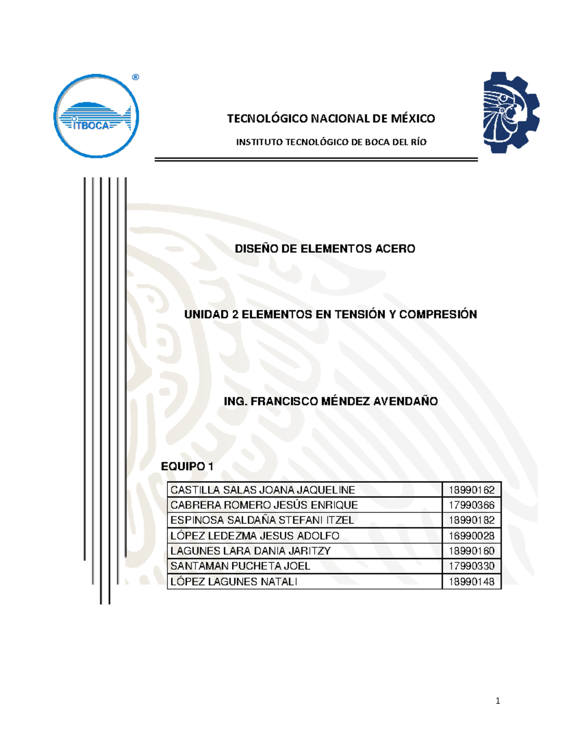 Tarea 3 Presentacion U2 EQ. 2 Acero - TECNOL”GICO NACIONAL DE M ...