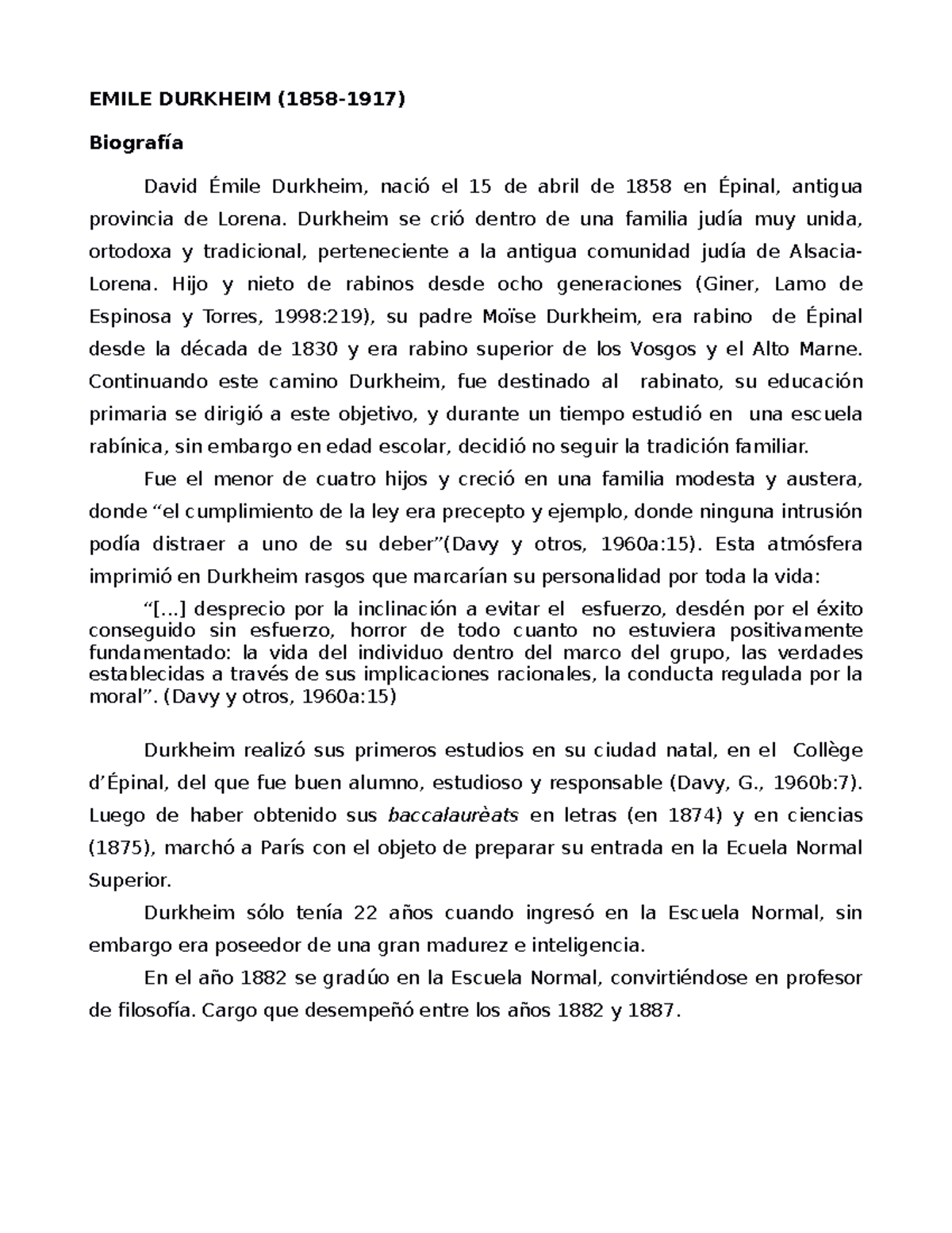 Emile Durkheim - poiuytre - EMILE DURKHEIM (1858-1917) Biografía David ...