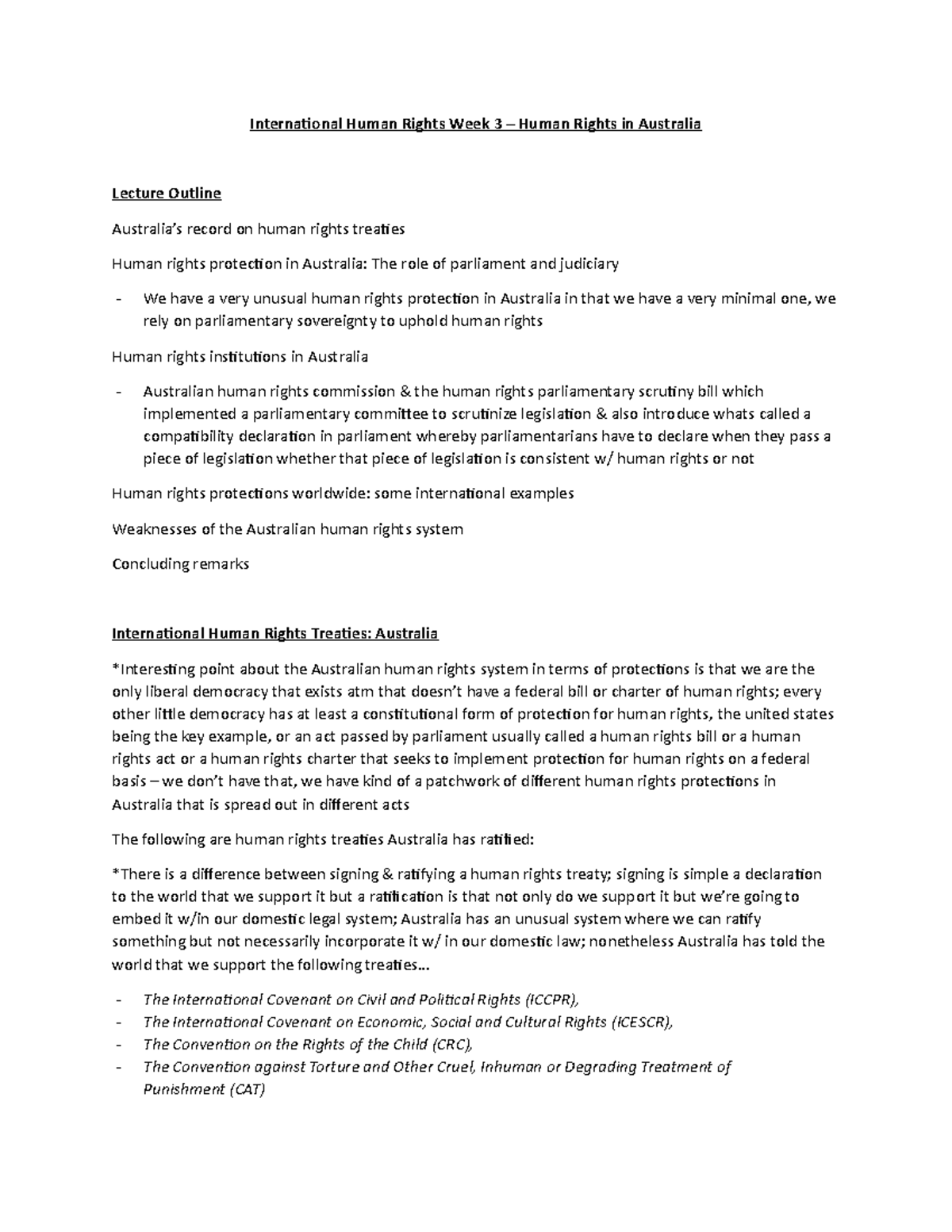 International Human Rights Week 3 - completed - International Human ...