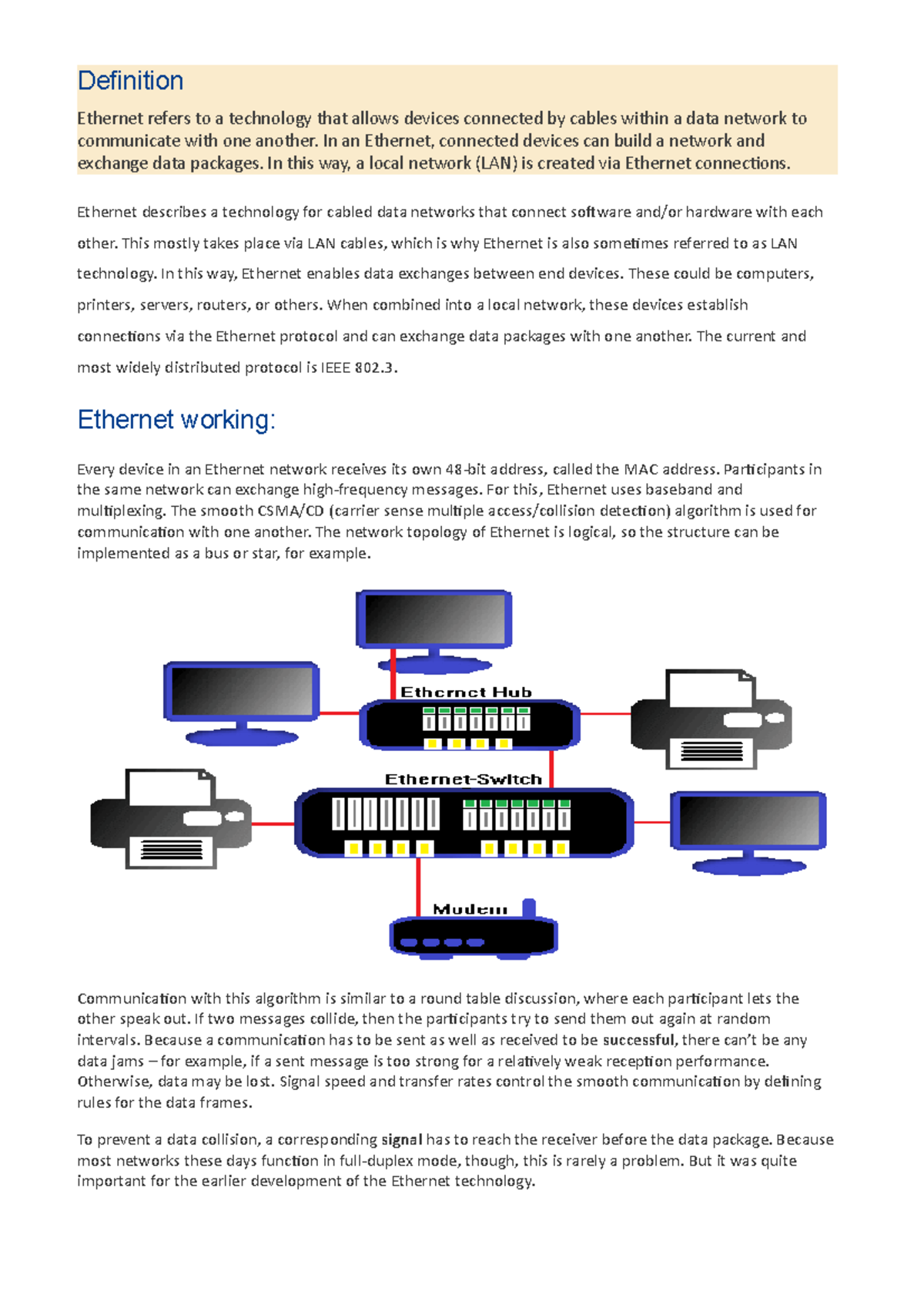 The first Ethernet standards to be defined support a data rate of 10 ...