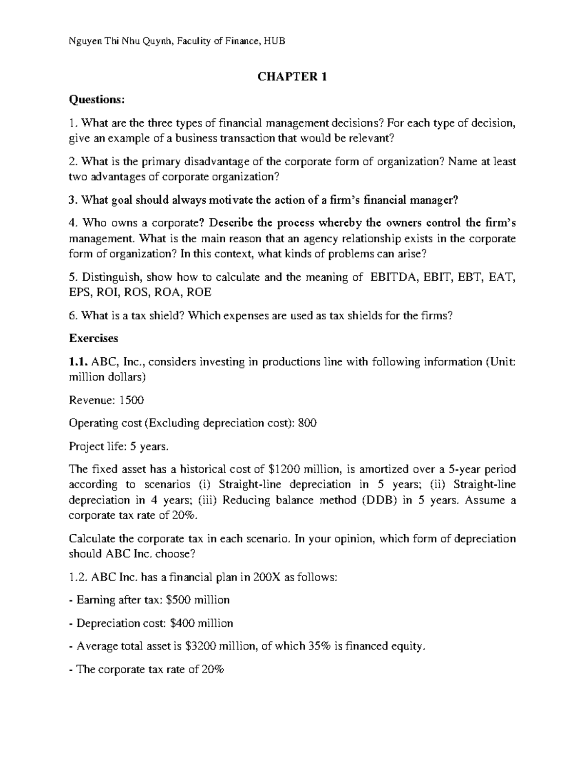 Question And Selftest B i T p CHAPTER 1 Questions What Are The 