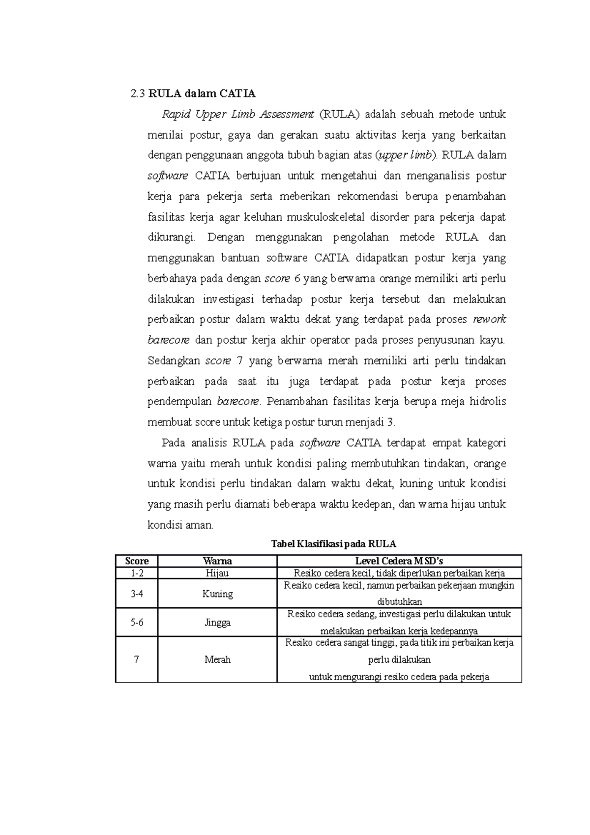 RULA dalam Catia - Rapid Upper Limb Assessment (RULA) adalah sebuah ...