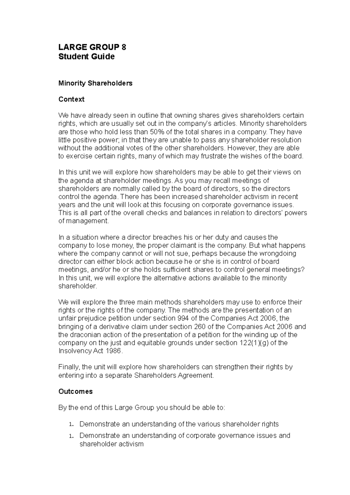 Business LAW Large Group 8 Student Guide - LARGE GROUP 8 Student Guide ...