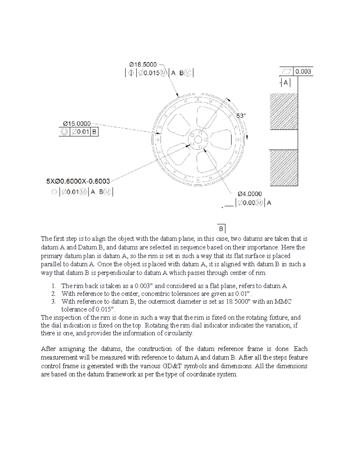 RIM GDNT - Technical drawing and details of rim - The first step is to ...