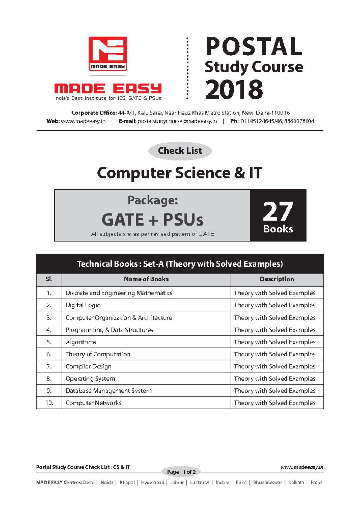 CS 18 GP - introduction notes - Postal Study Course Check List : CS ...