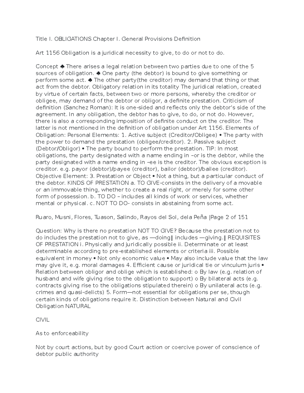Law On Obligations And Contracts Reviewer Title I Obligations Chapter I General Provisions Law On Obligations And Contracts Reviewer Title I Obligations Chapter I General Provisions