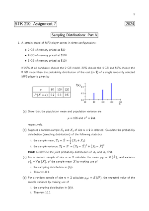 Semester Test 2 MEMO - MEMO: STK 220 Semester Test 2 2017, Book 1 1. (a ...