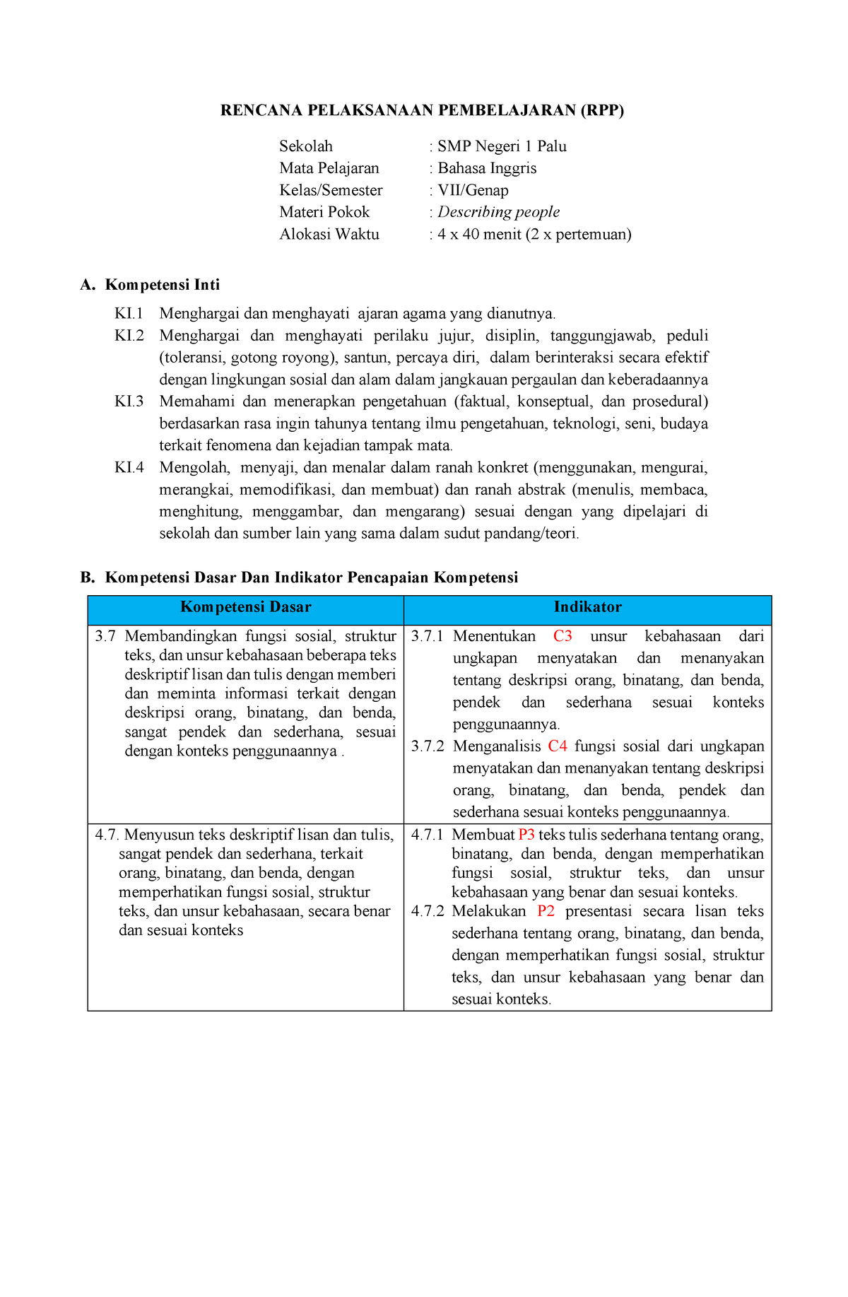 Lesson Plan (Eksplorasi Konsep) - RENCANA PELAKSANAAN PEMBELAJARAN (RPP ...