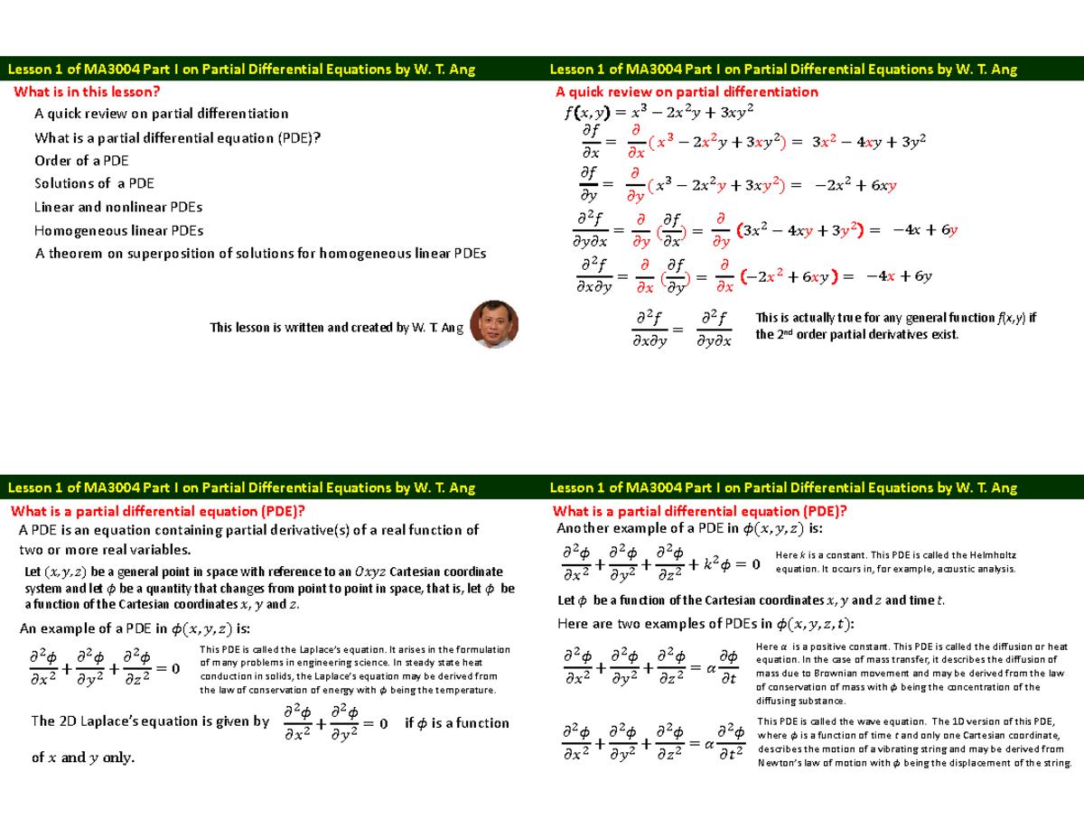 L1 slides - What is in this lesson? A quick review on partial ...