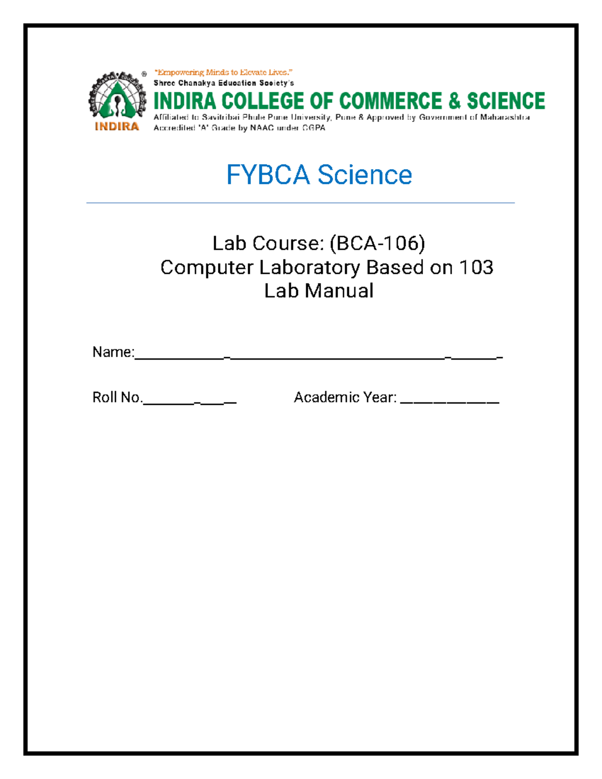 Fybca Science C Programming Lab Book 23 24 - FYBCAScience LabCourse ...