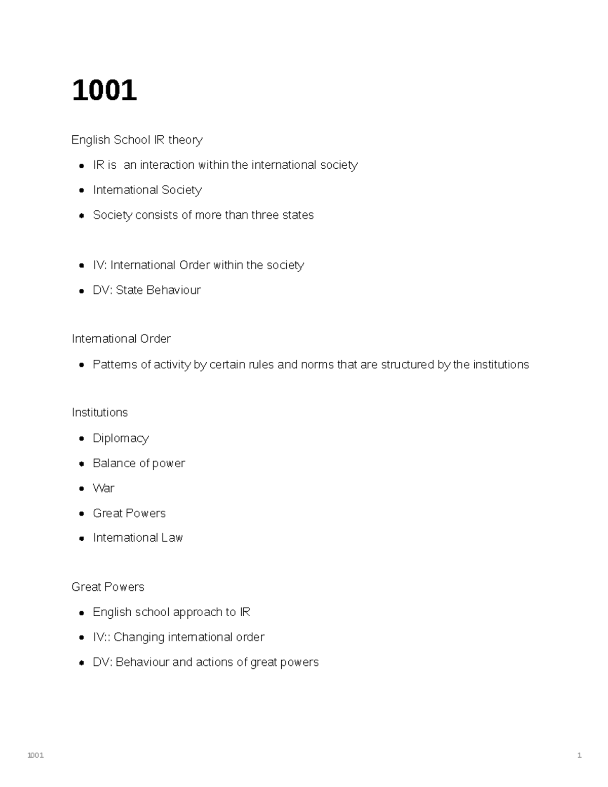 Week 4 tut-STST1001 - 1001 English School IR theory IR is an ...