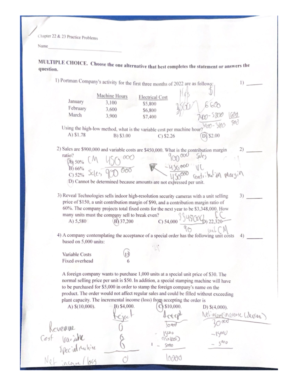 Ch 22-23 Practice Problems - J hapter 22 2 23 Practice Problems Name ...