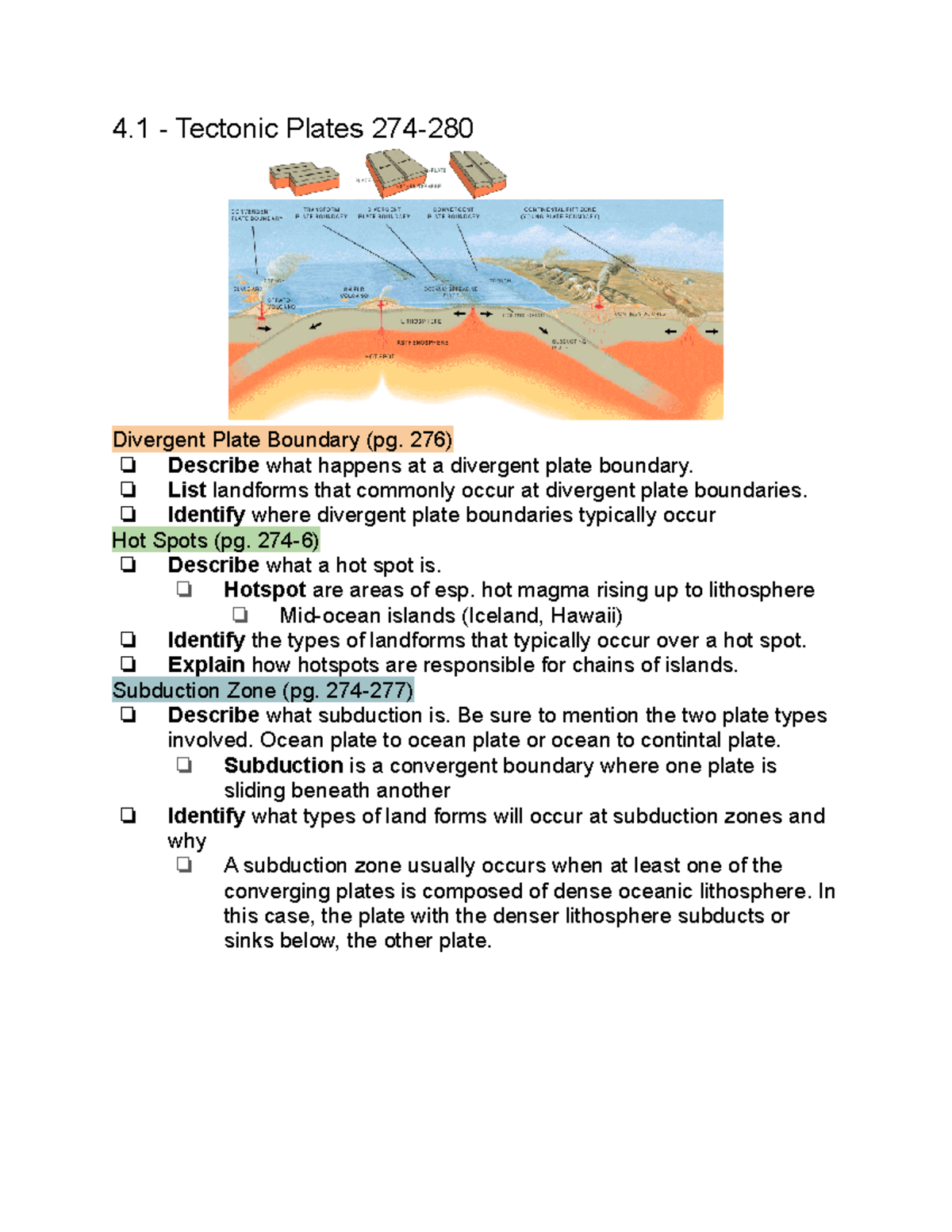 Review Packet for QAM (APES) - 4 - Tectonic Plates 274- Divergent Plate ...