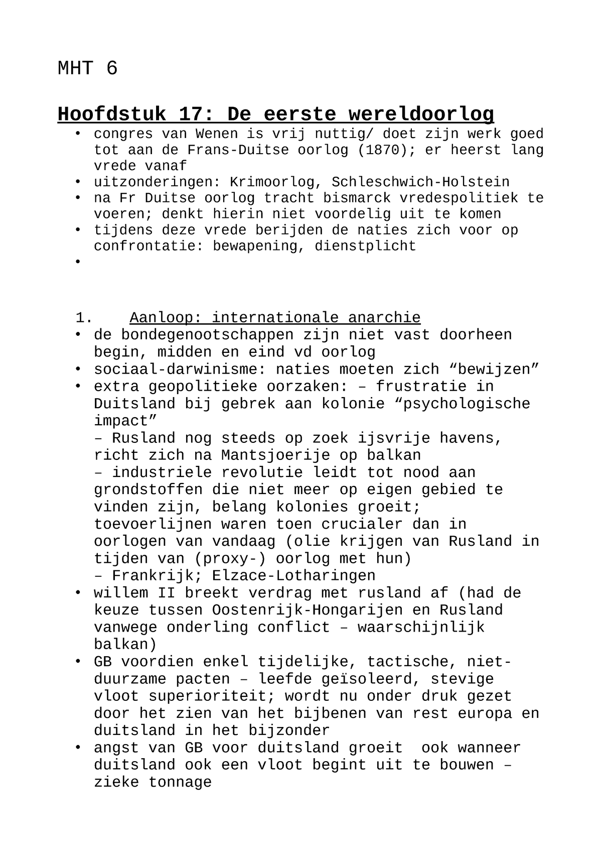 MHT 6 - Aantekeningen Bijkomende Informatie - Geschiedenis Van De ...