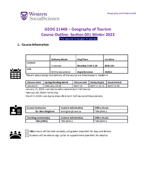 Syllabus Template Winter 2024 Kinghorn 2144 - GEOG 2144B – Geography Of ...