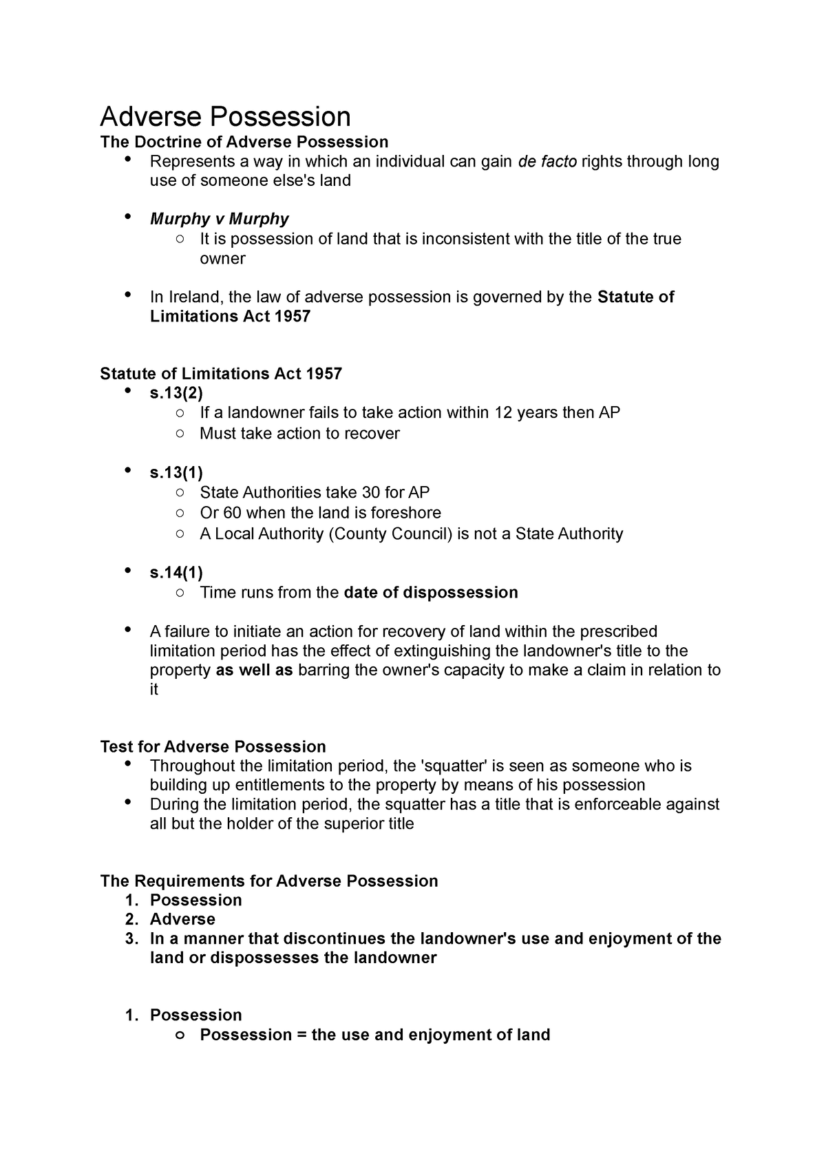 Adverse Possession Possession 2 Adverse 3 In A Manner That Discontinues The Landowners Use 5484