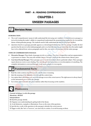 Revision Comprehension Passage