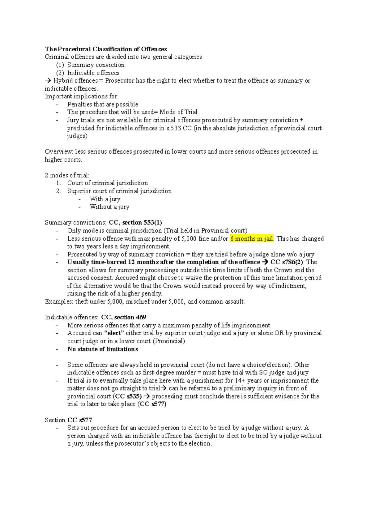 The Procedural Classification of Offences - Important implications for ...