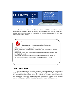 FS2-Episode-1 - Feild Study - ####### Before You Embark On Your One ...