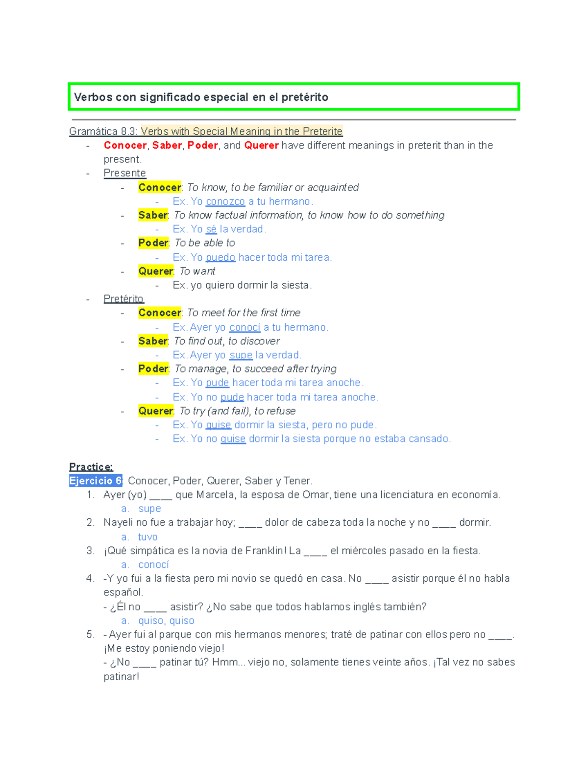 gram-tica-8-3-verbs-with-special-meaning-in-the-preterite-conocer