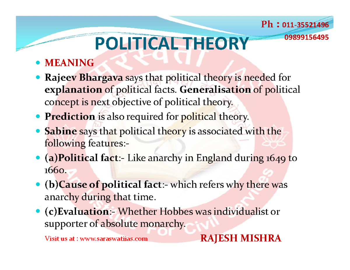 Political Theory Pdf File - POLITICAL THEORY MEANING Rajeev Bhargava ...