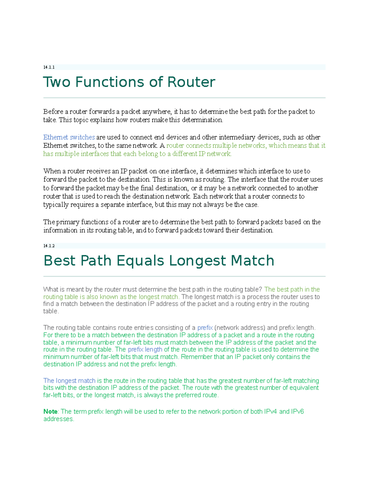 Chapter 14 - 16 - All Cisco Netacad V7 Course 2 - Path Determination ...