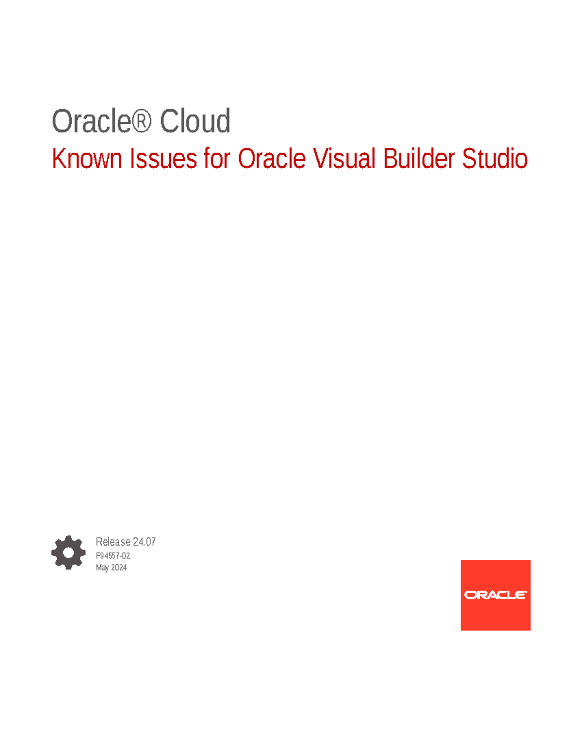 Known issues visual builder studio - Oracle® Cloud Known Issues for ...