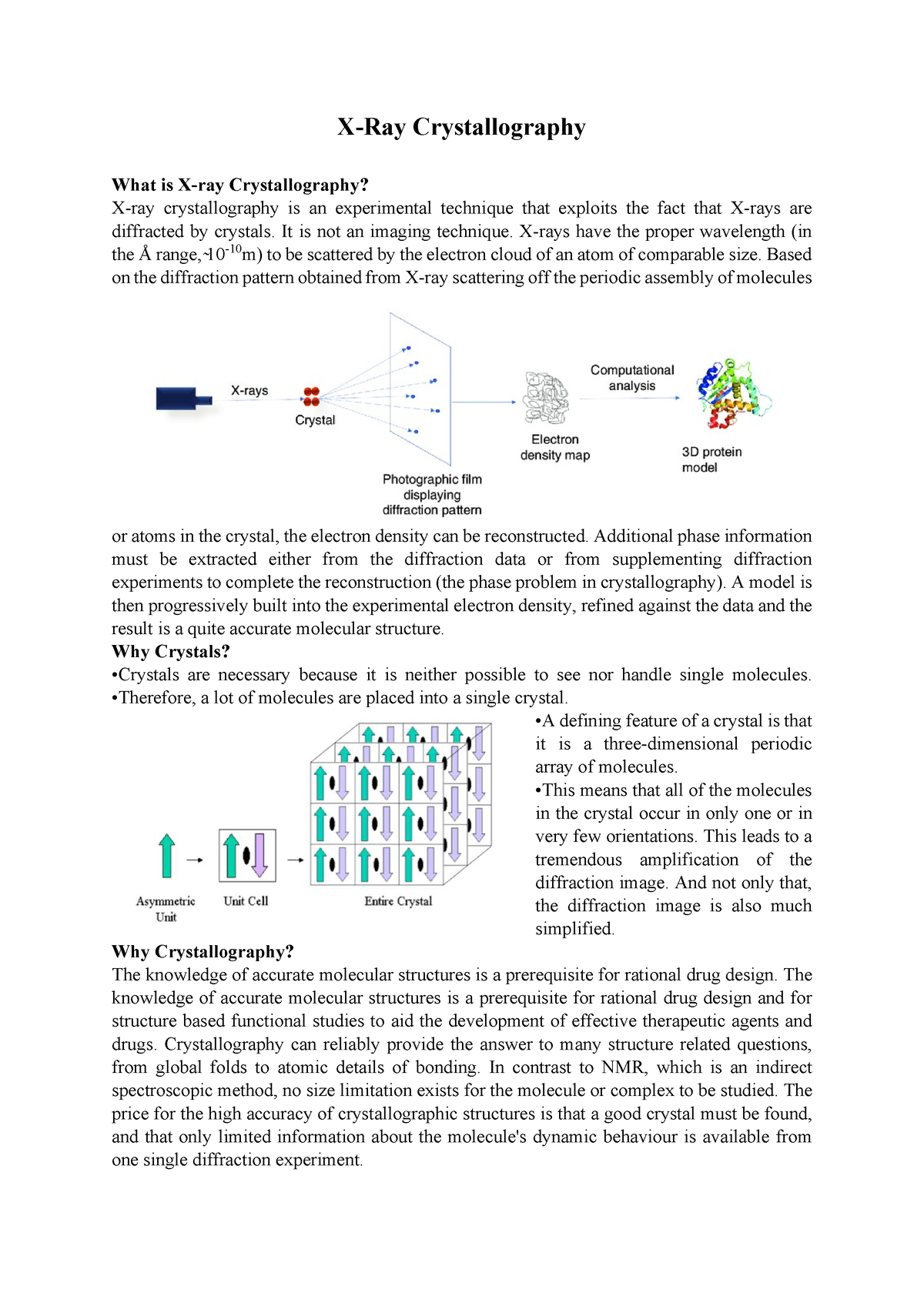 X Ray Crystallography - Lecture Notes - X-Ray Crystallography What Is X ...