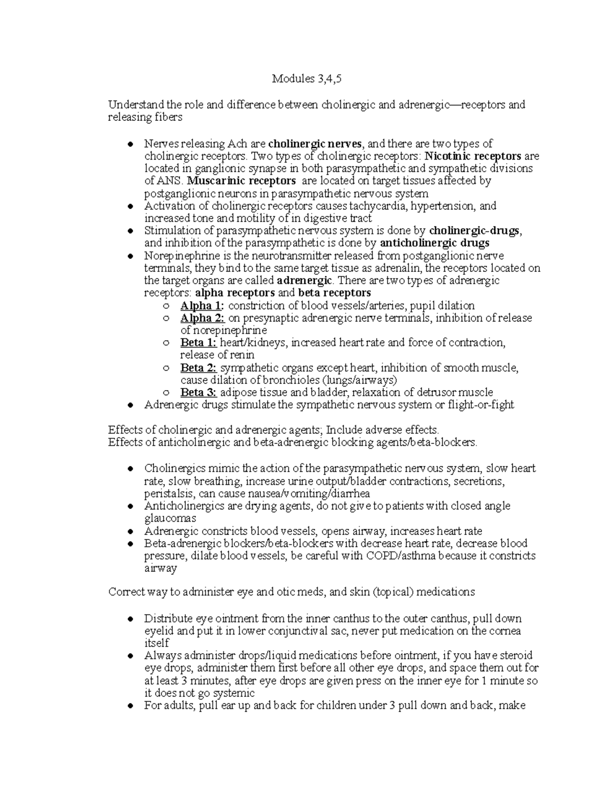 Pharm Exam 2 - Modules 3,4, Understand The Role And Difference Between ...