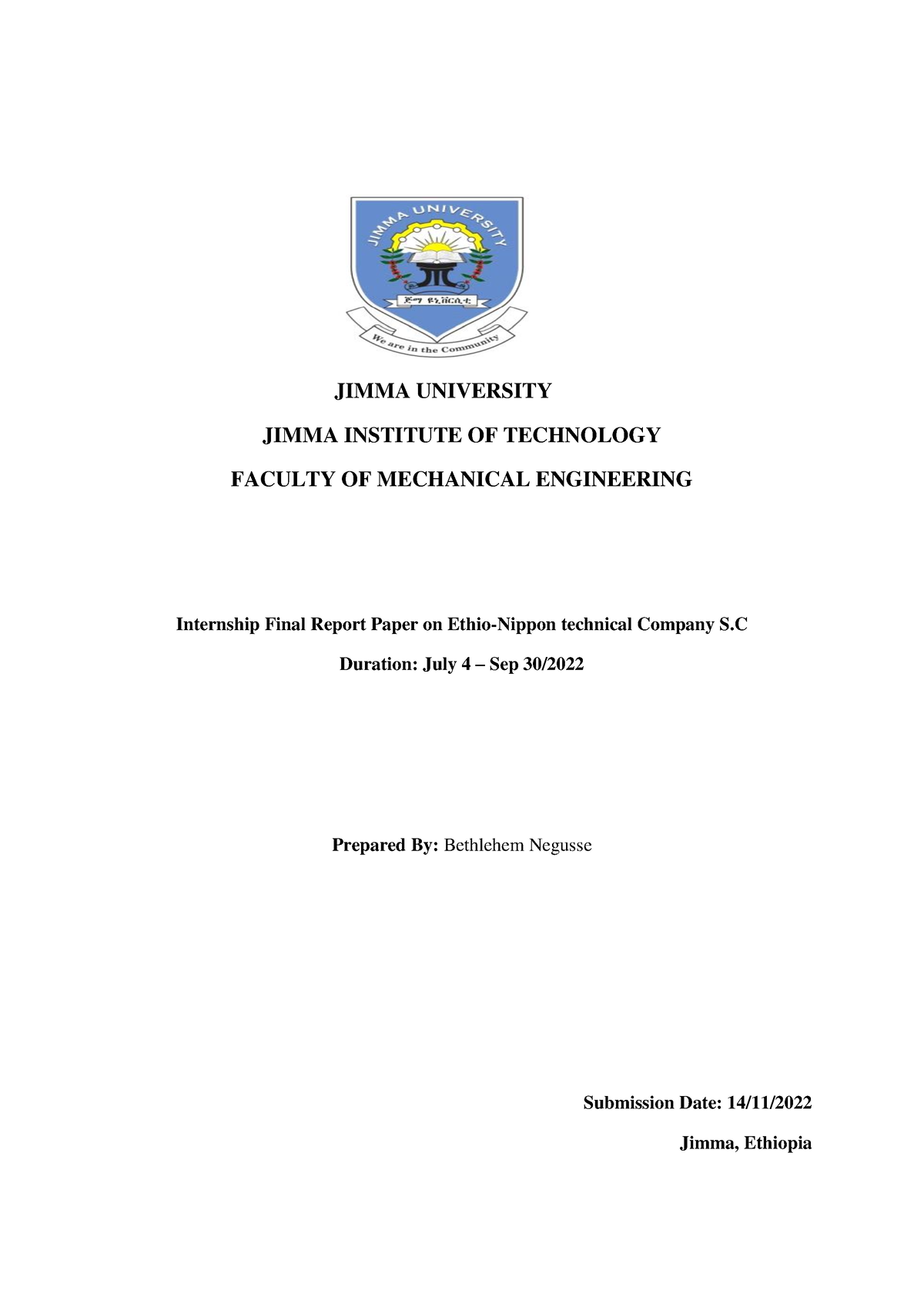 jimma university thesis writing format