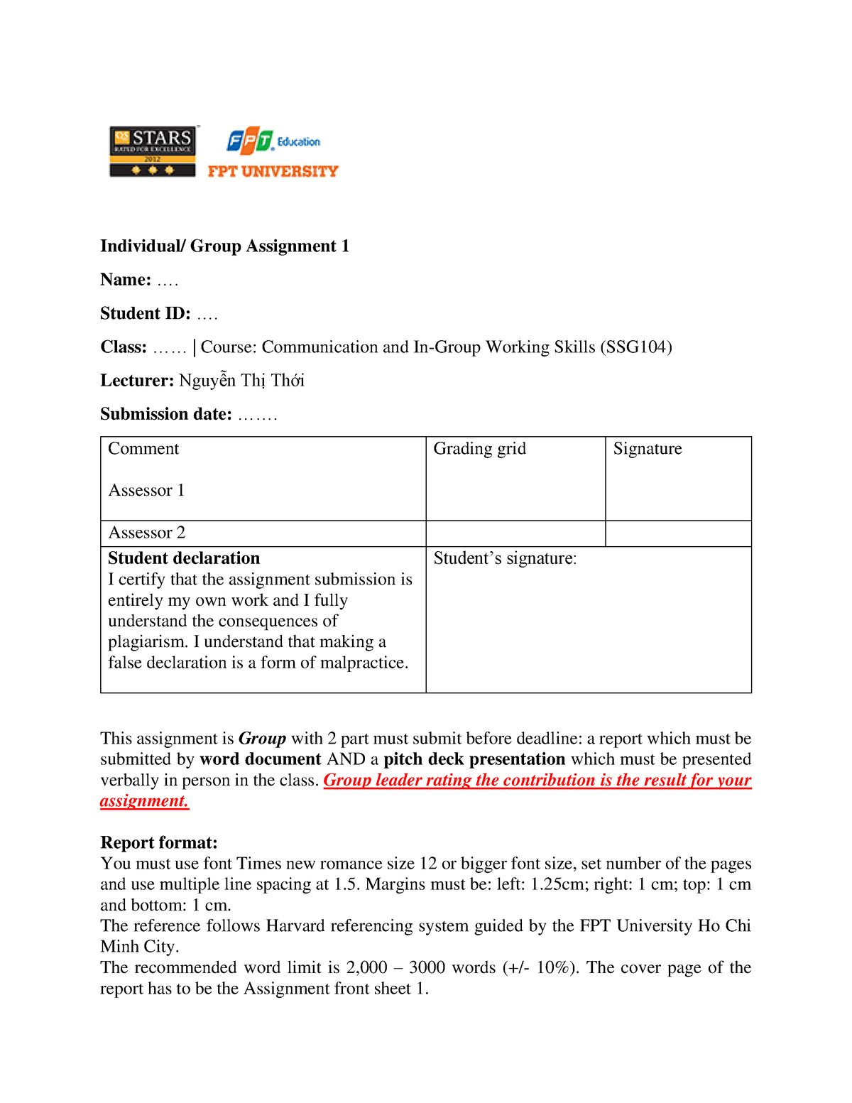 SSG104 - Group Assignment - Document Share Fossil Fuels - FPT - Studocu