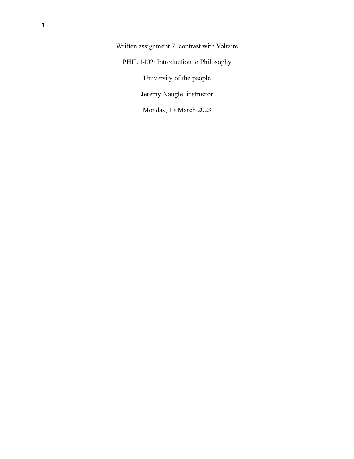 Wa 7 Phil1402 - PHIL 1402 - Written Assignment Unit 7 - Written ...