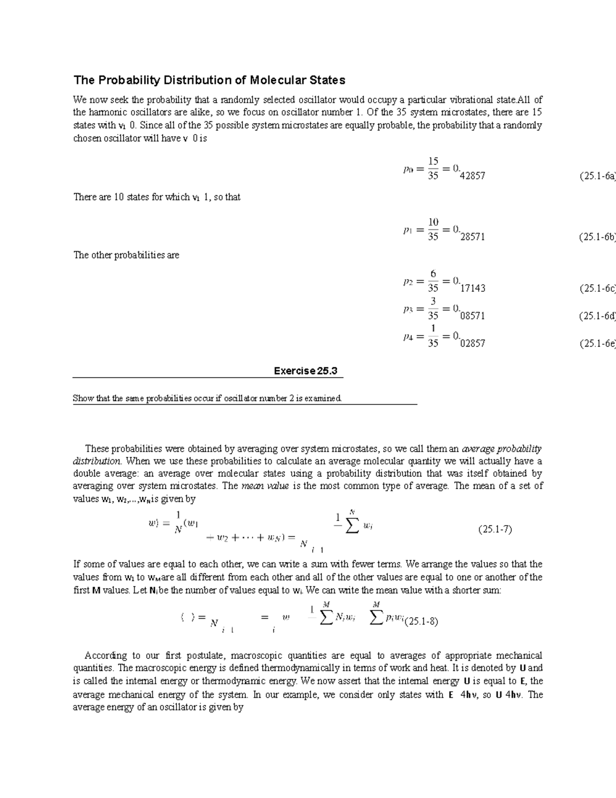 The Probability Distribution of Molecular States - Of the 35 system ...