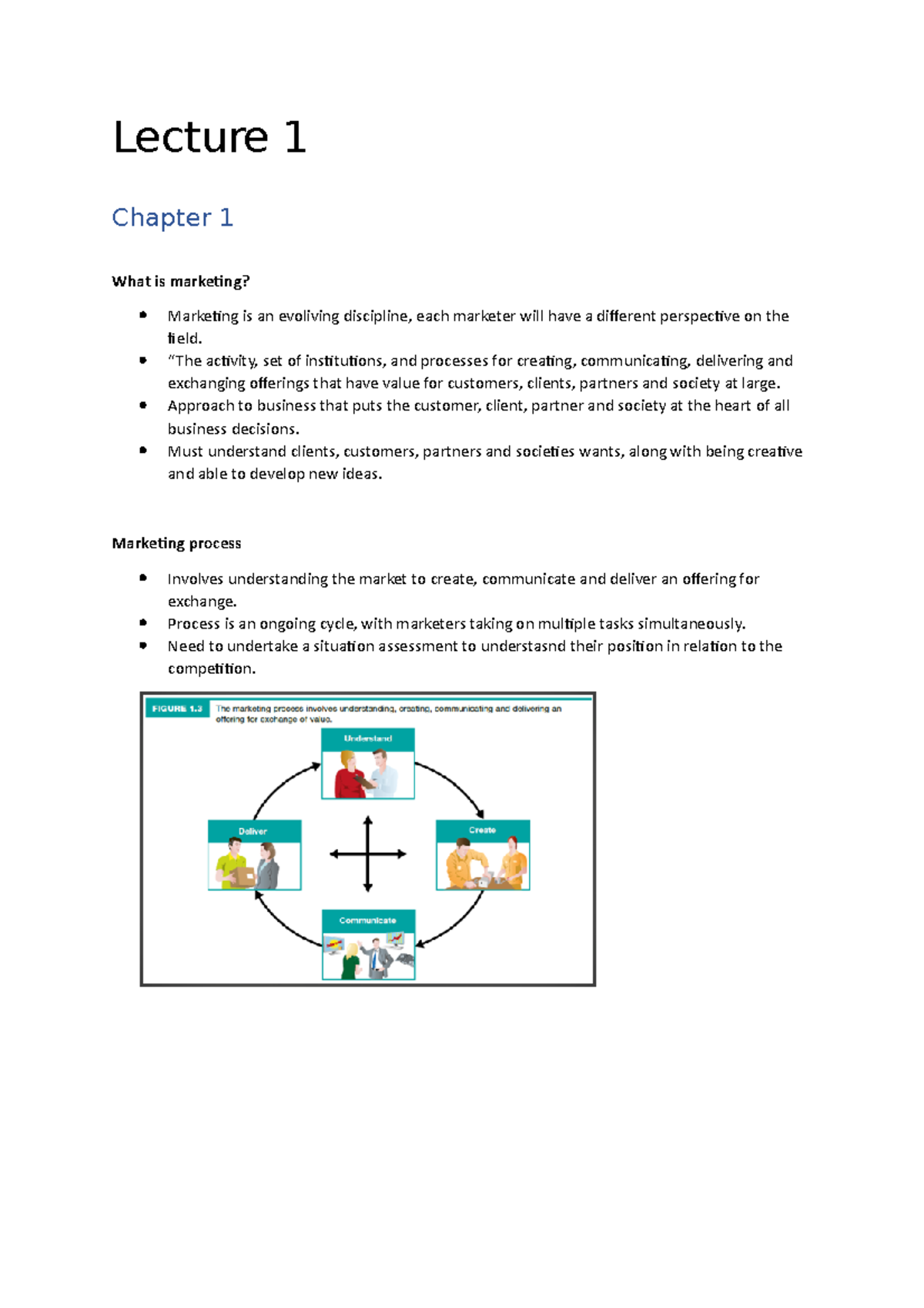 Chapter 1, 15 - week 1 lecture - Lecture 1 Chapter 1 What is marketing ...
