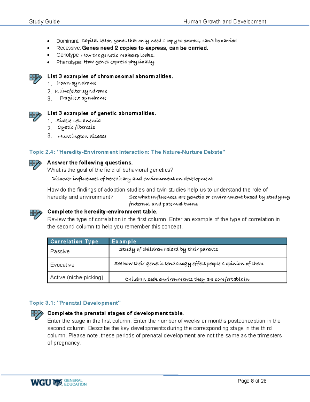 Human growth and Development Study Guide Page 8 - Study Guide Human ...