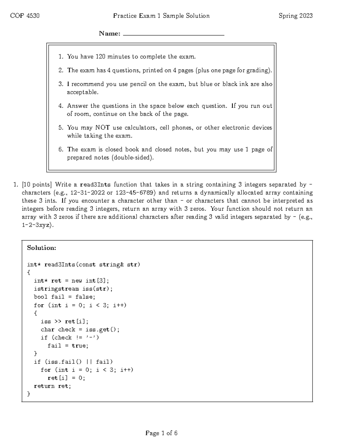 Practice-exam1-soln - practice exam 1 solution - Name: You have 120 ...