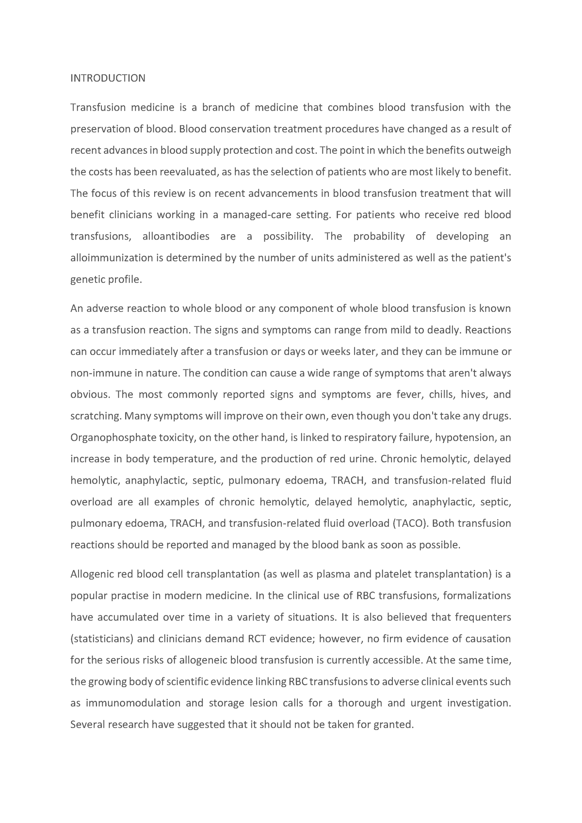 thesis topics in blood banking