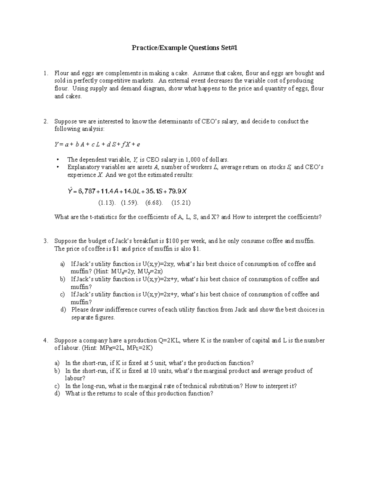 MIdterm 1 Practice Questions - Practice/Example Questions Set# Flour ...